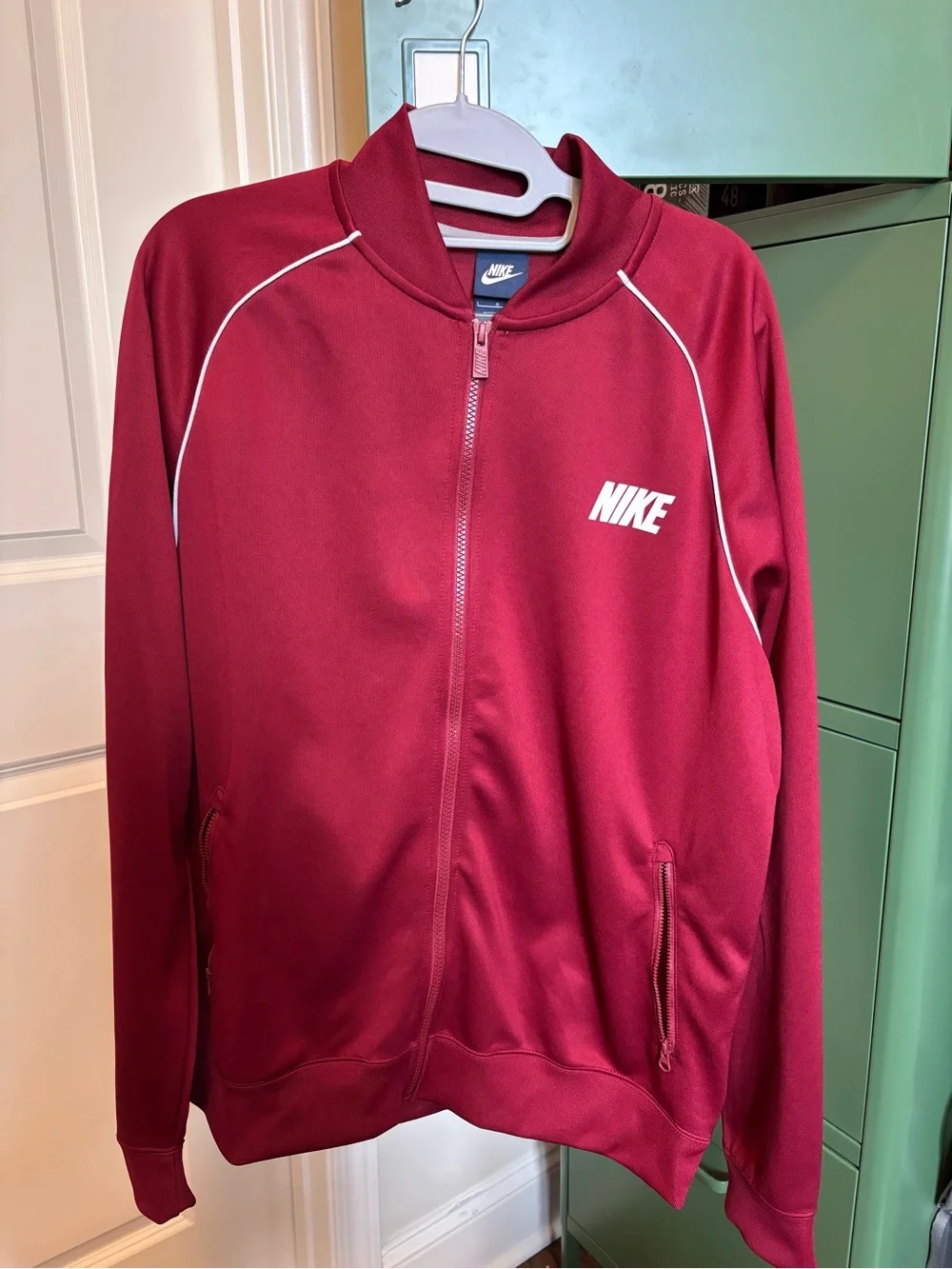 Nike track bomber jacket maroon
